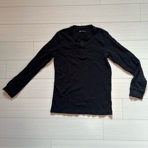 Men’s Large Black Long Sleeve Button Down Waffle Shirt